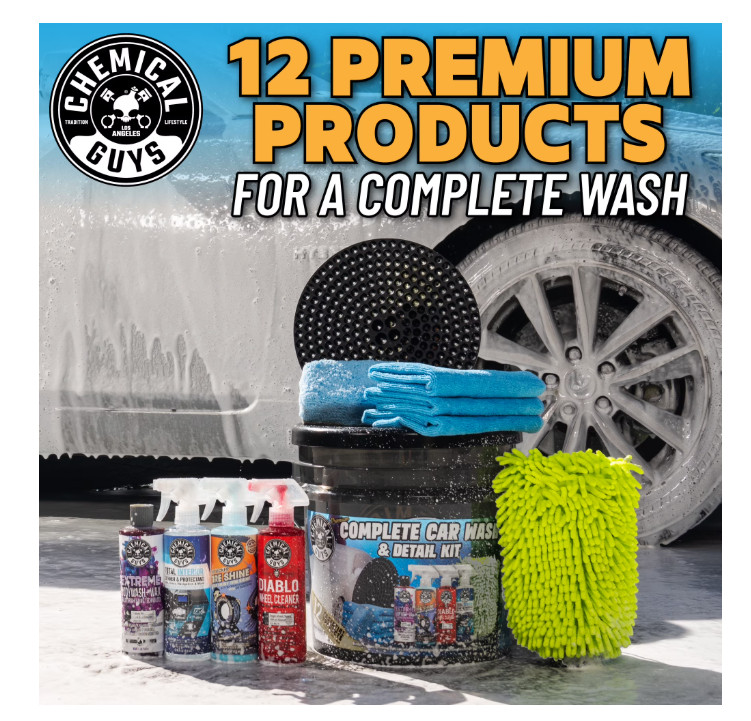 Chemical Guys 12 Pc Car Wash & Detail Kit Premium Auto Cleaning Set