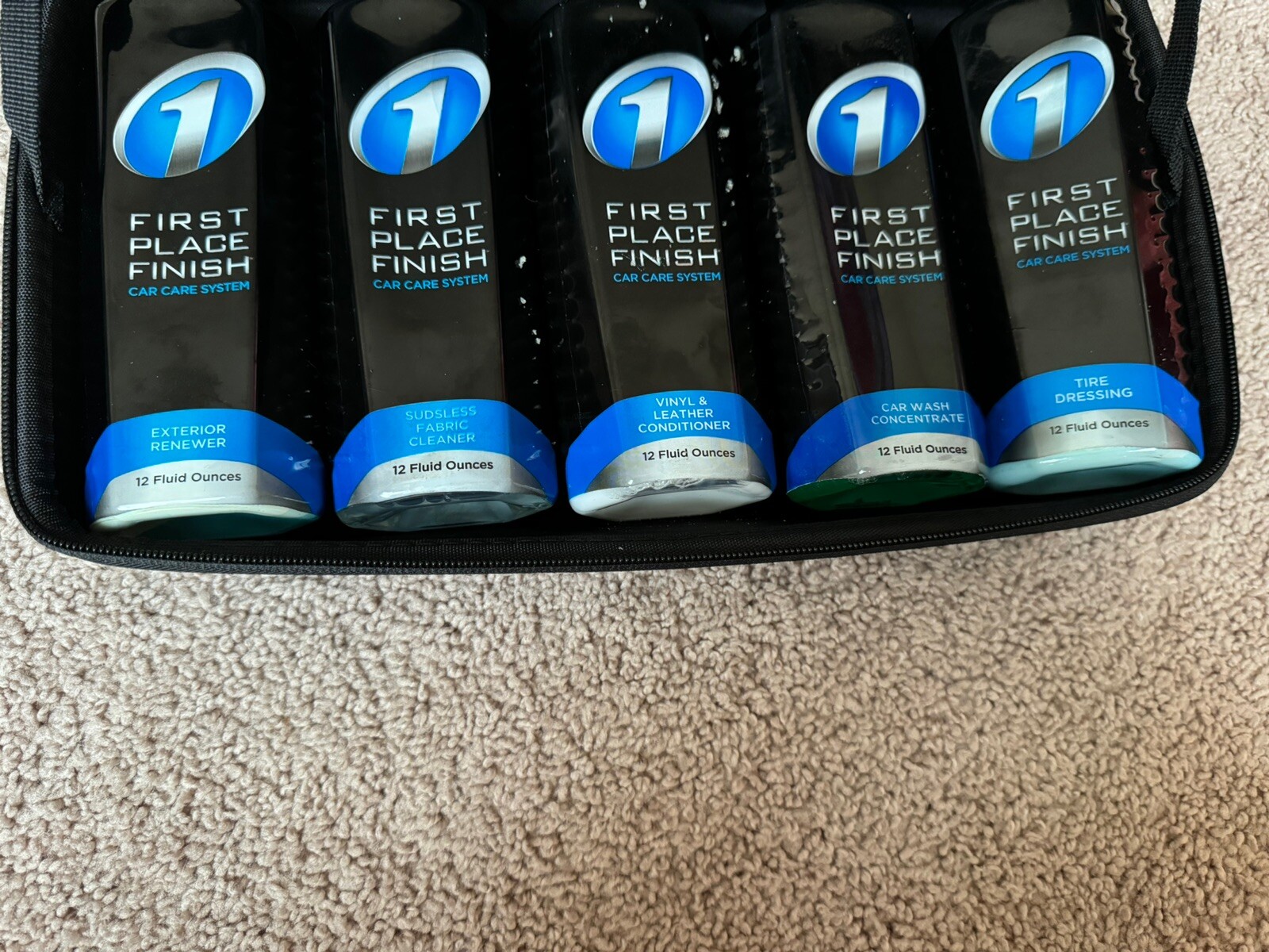 NEW First Place Finish Detailing Car Care System 8 Pc W/“Case All Sealed