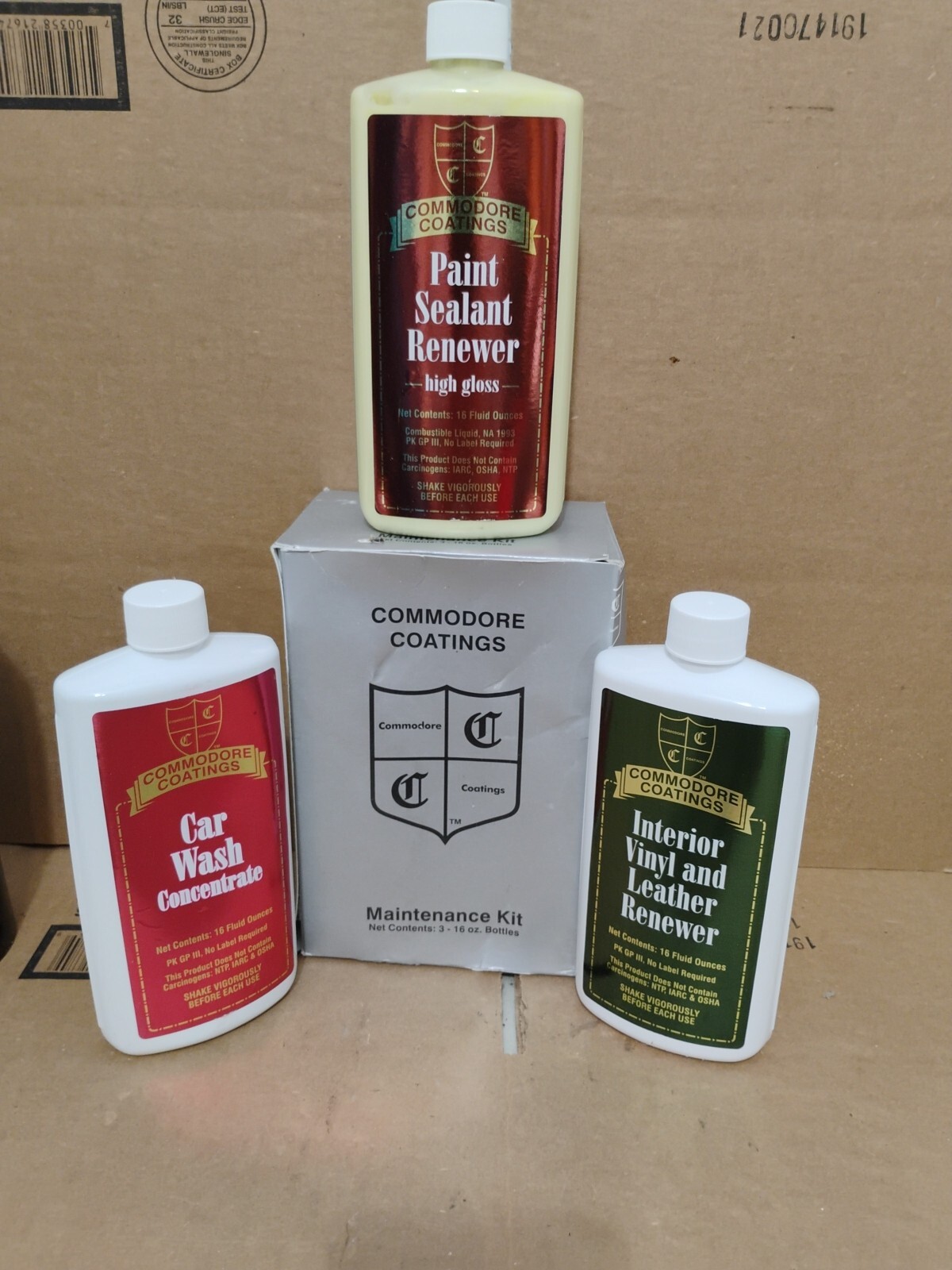 COMMODORE COATINGS AUTO DetailinMAINTENANCE KIT NEW 3 16oz Bottles