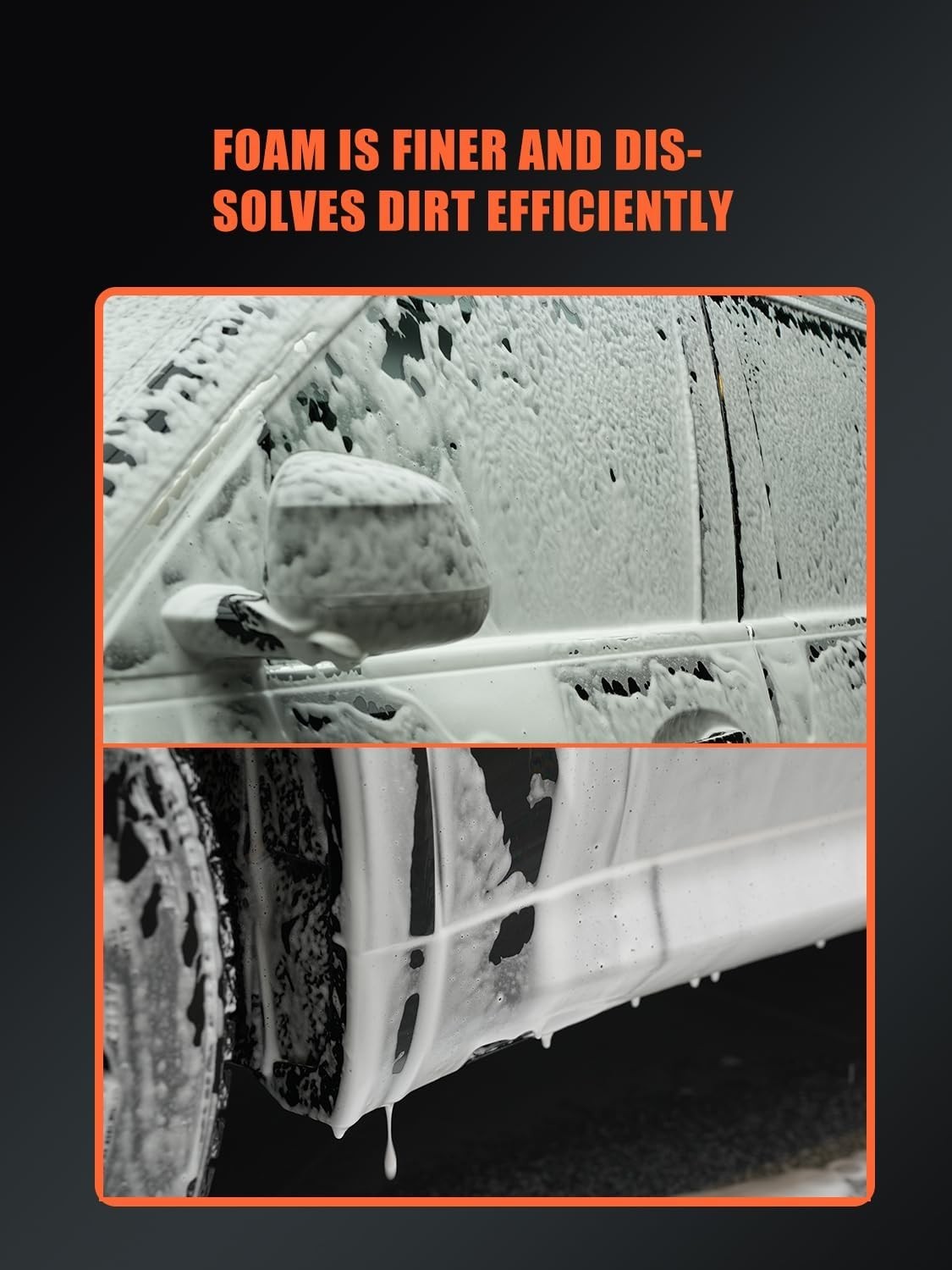 Electric Foam Sprayer 2.25L, Cordless Car Wash, 6‑Speed, w/ Shampoo
