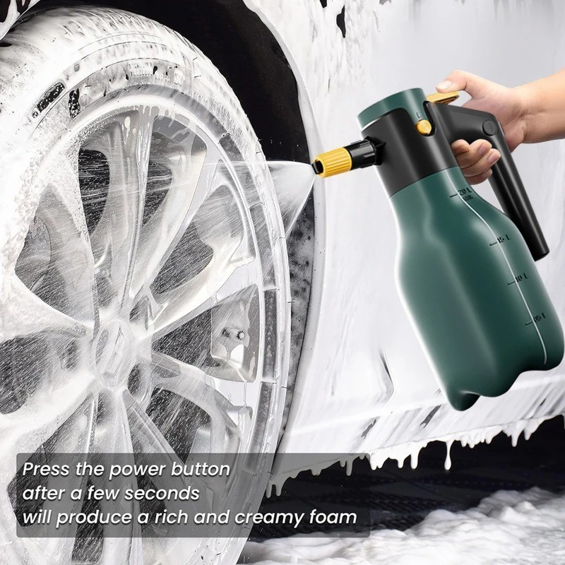 2L Electric Foam Sprayer 60° Adjustable Car Wash Foam Cannon Bottle