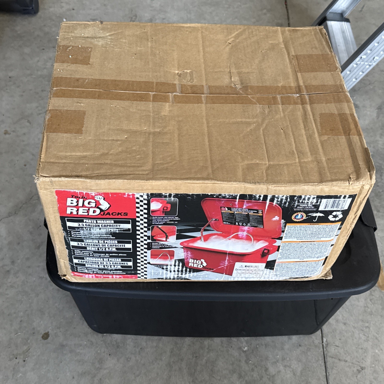 BIG RED Torin 3.5 Gallon Steel Cabinet Parts Washer with 110V Pump,T10035