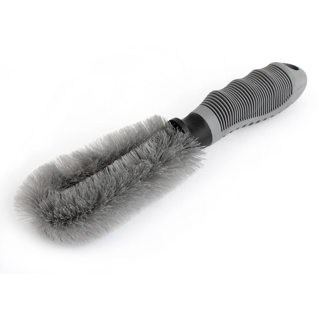 Gray Bristle Plastic Handle Truck Car Wheel Spoke Tire Brush Cleaner