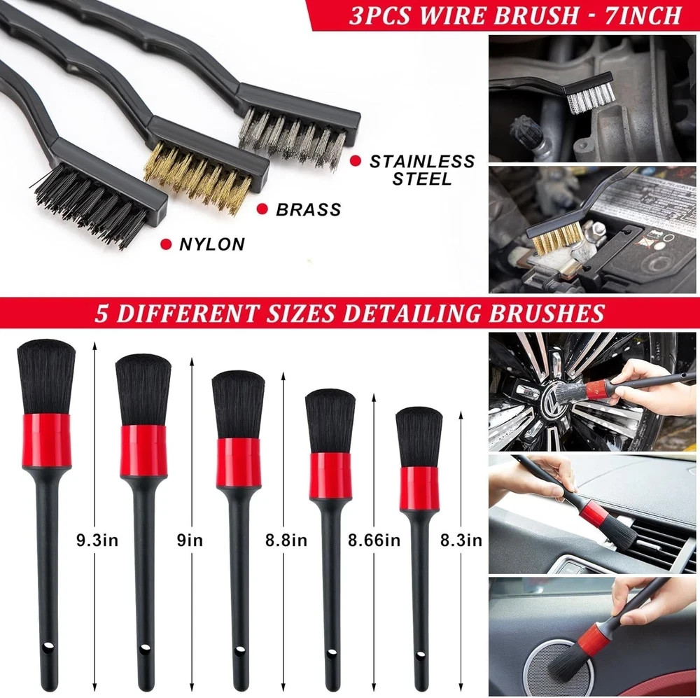 47-Piece Car Wash & Detailing Kit with Vacuum, Brushes & Towels