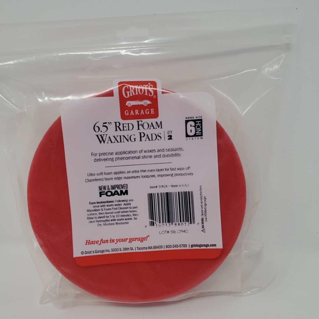 Griots Garage Red Foam Waxing Pad 6.5in – Set of 2