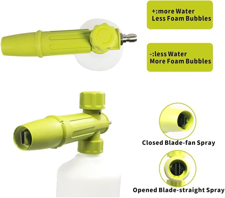 Foam Cannon 1L Bottle Car Wash Snow Foam Lance Pressure Washer Nozzle