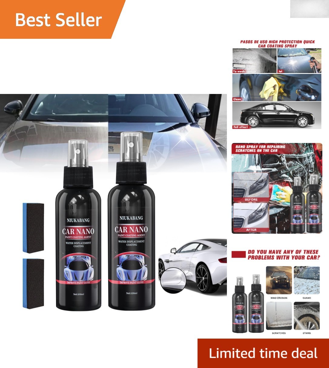Fast Acting Nano Scratch Repair Spray with Super Hydrophobic Finish – 4.2 fl oz