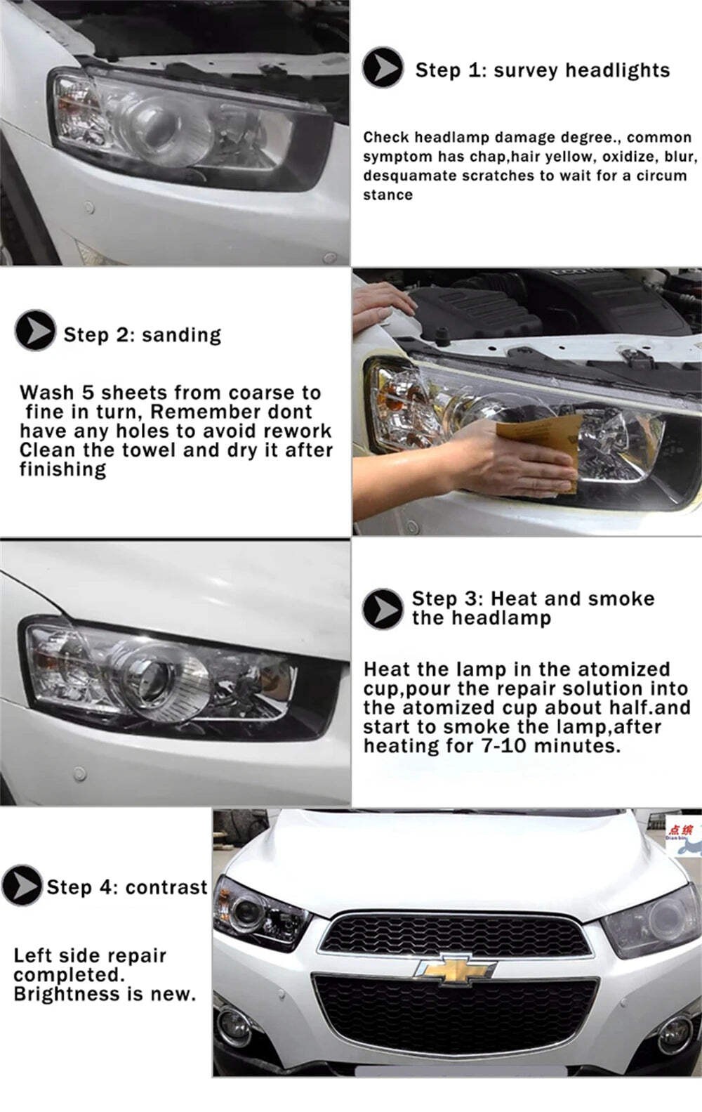 800ML Car Headlight Restoration Automotive Cleaning Kit Renovation SUV Truck