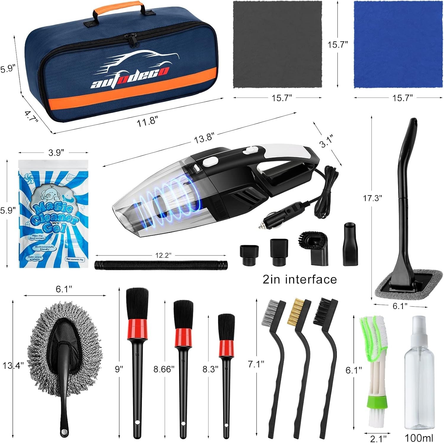 Ultimate 20-Pcs Car Care Kit with Handheld Vacuum & Essential Detailing Tools
