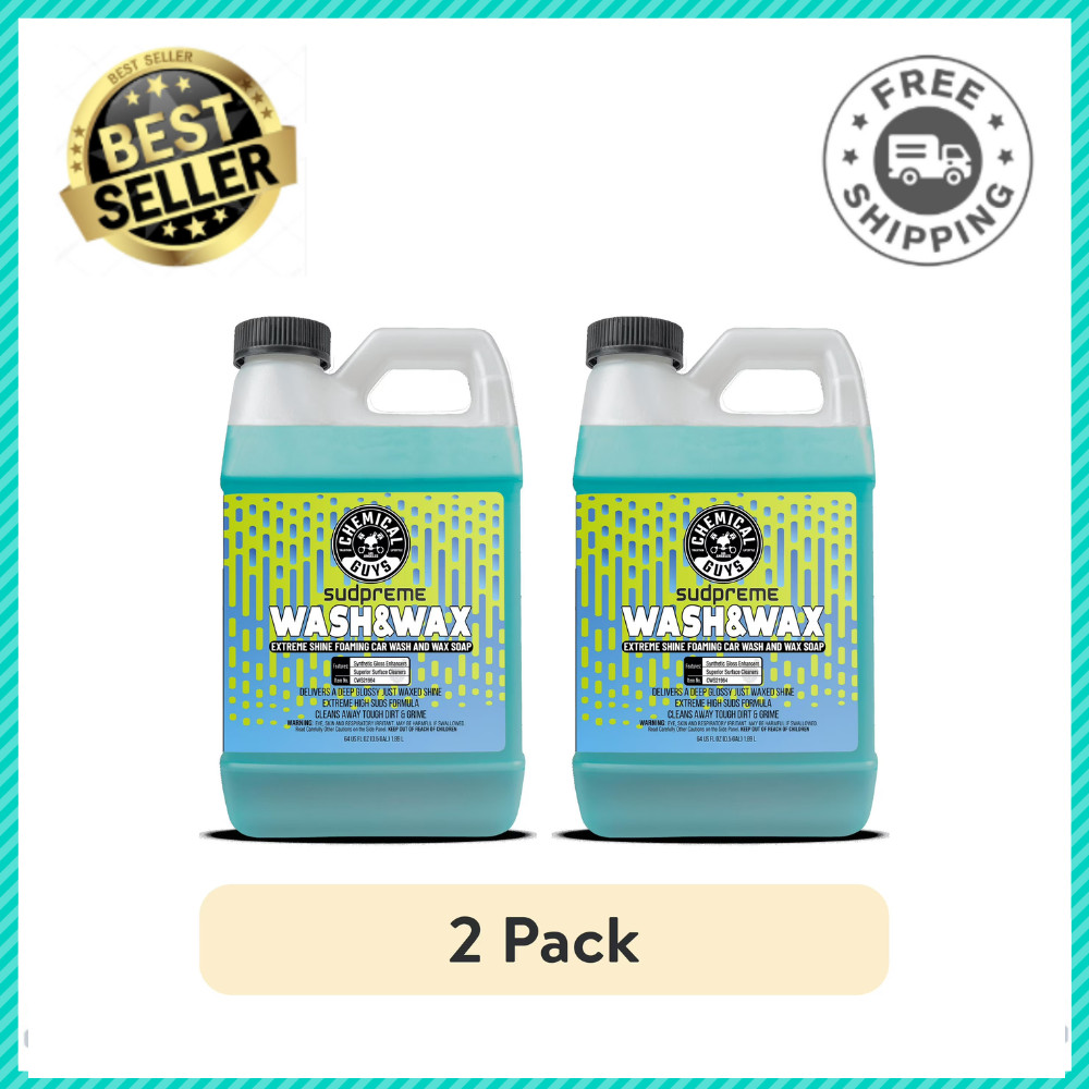 Chemical Guys Sudpreme Wash & Wax, Foaming Car Soap, High Gloss, 64oz, 2 Pack