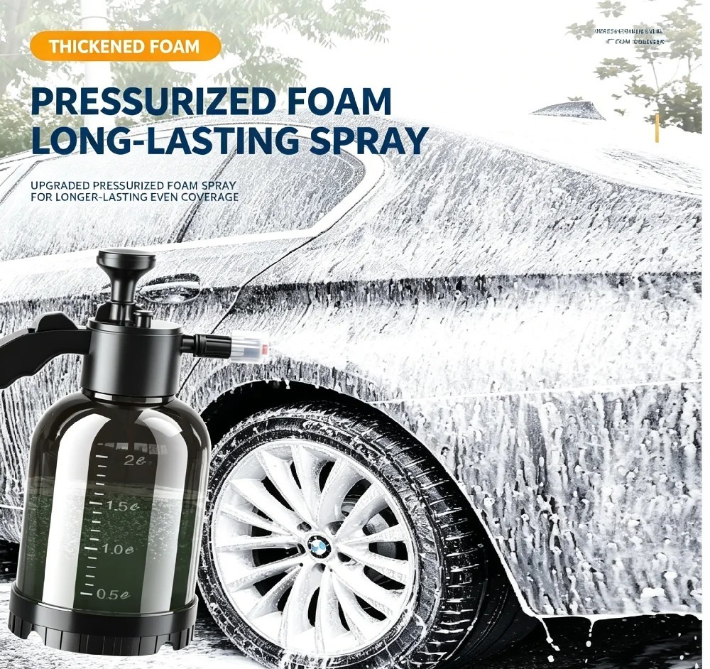 2L Car Wash Pump Foam Sprayer Hand Held Wash Spray Bottle Snow Foam Detailing US