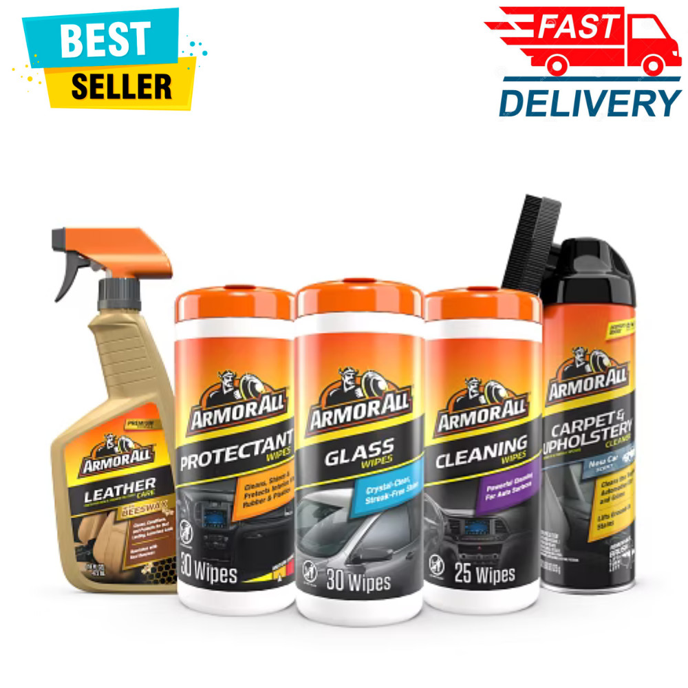 Armor All Car Interior Detailing Kit, Winter 5-Piece Bundle, Cleaner Wipes Set