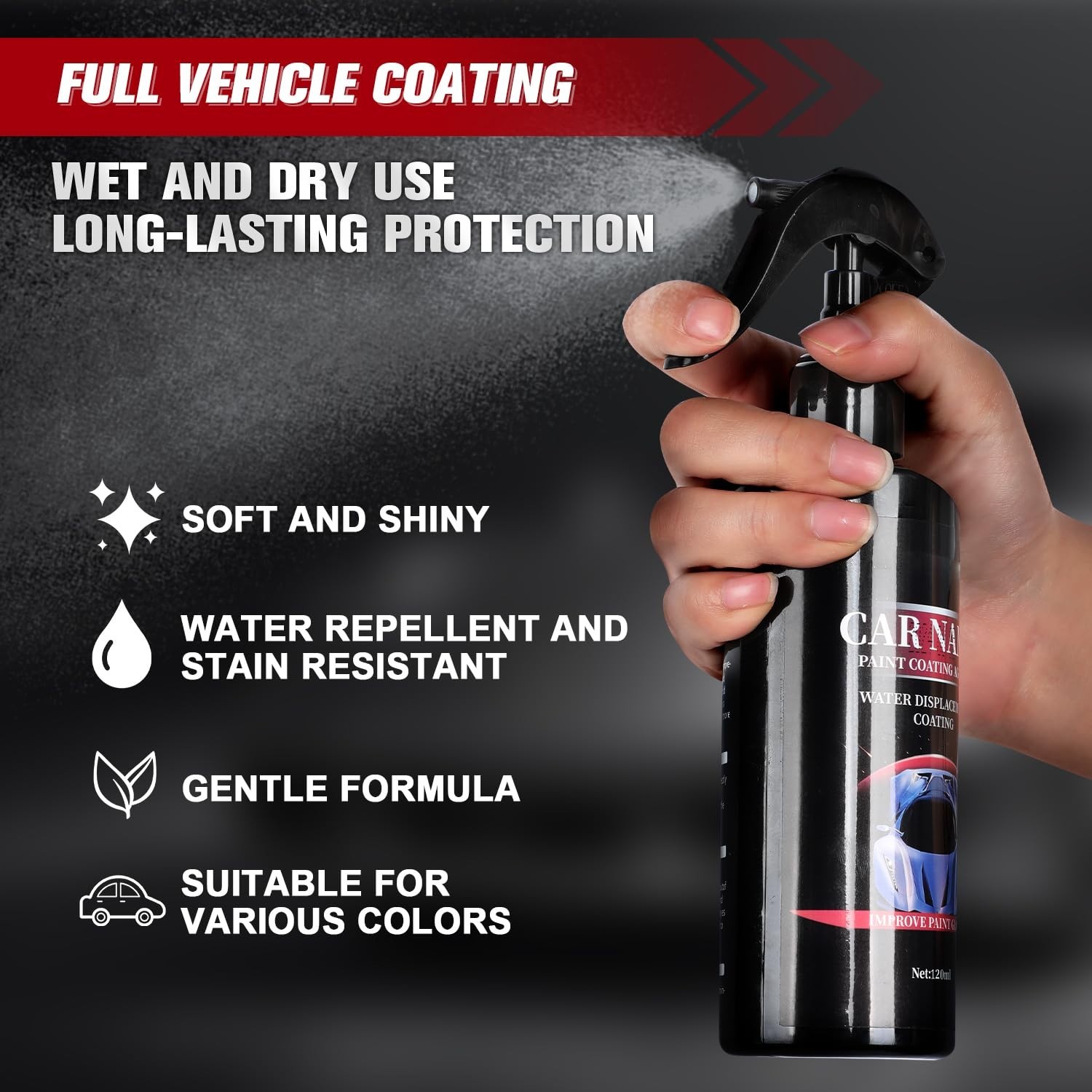 Water Displacement Nano Coating 2PCS Set – Fast Scratch Repair for Vehicle Shine