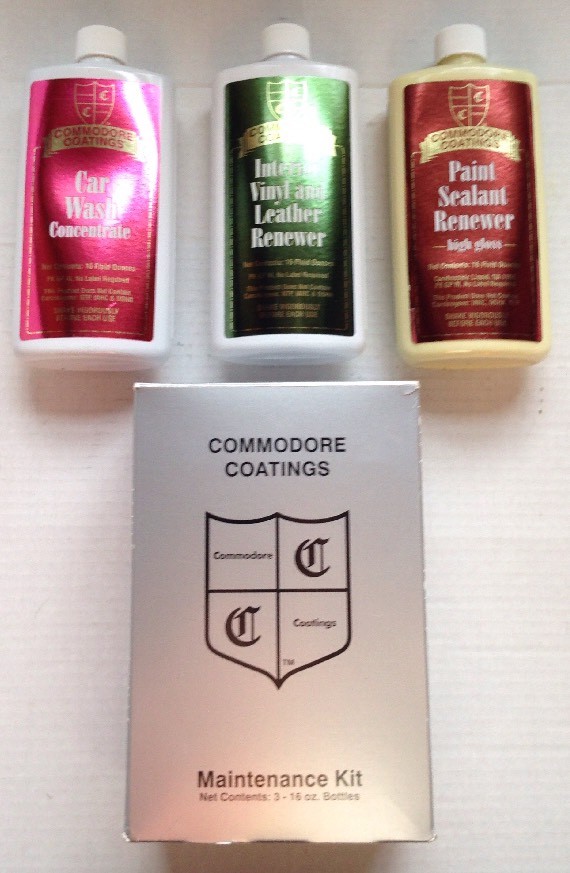 COMMODORE COATINGS AUTO MAINTENANCE KIT, WASH SEALANT LEATHER CREME, NEW