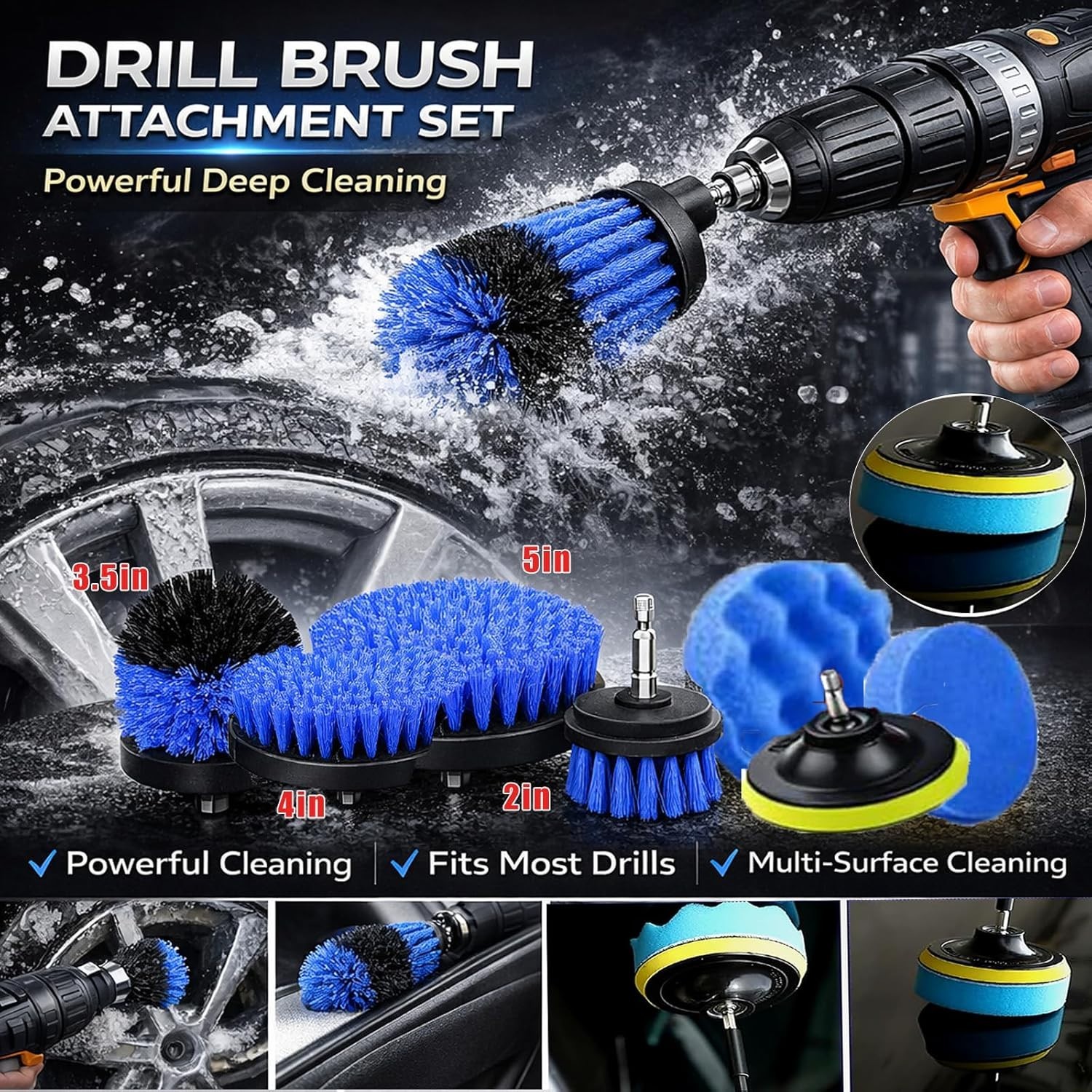 26Pcs Car Detailing Kit, Car Detailing Brush Set, Auto Detailing Drill Brush …