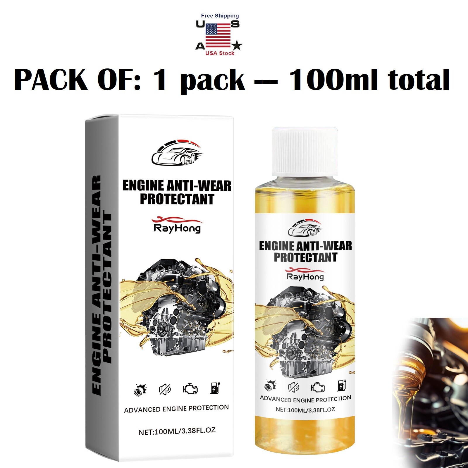 3Pcs Anti-Wear Engine Treatment Oil Additive Highly Effective Engine Protectant
