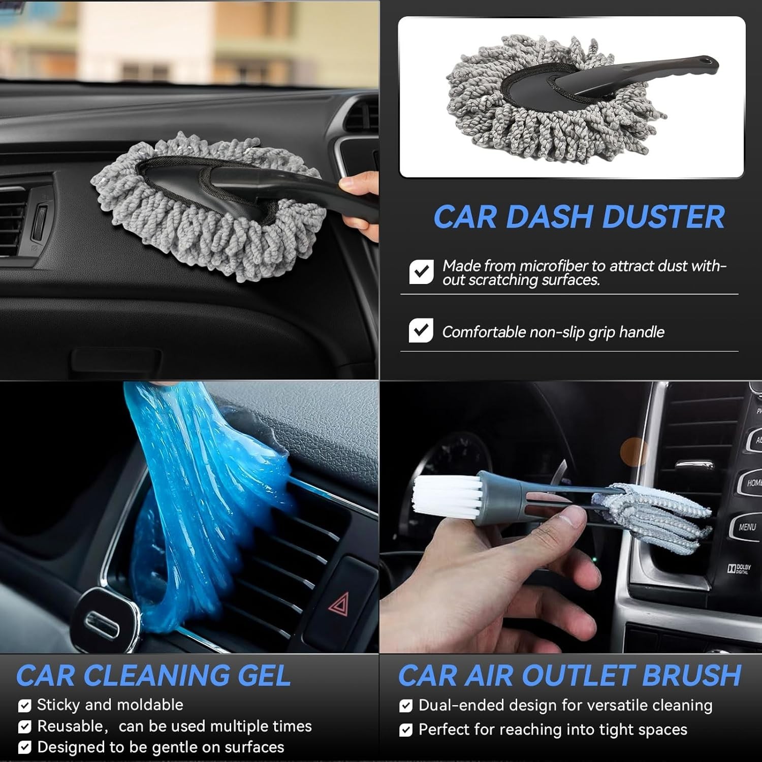 21Pcs Car Detailing Kit,Compelete Car Cleaning Kits Interior Cleaner with Det…