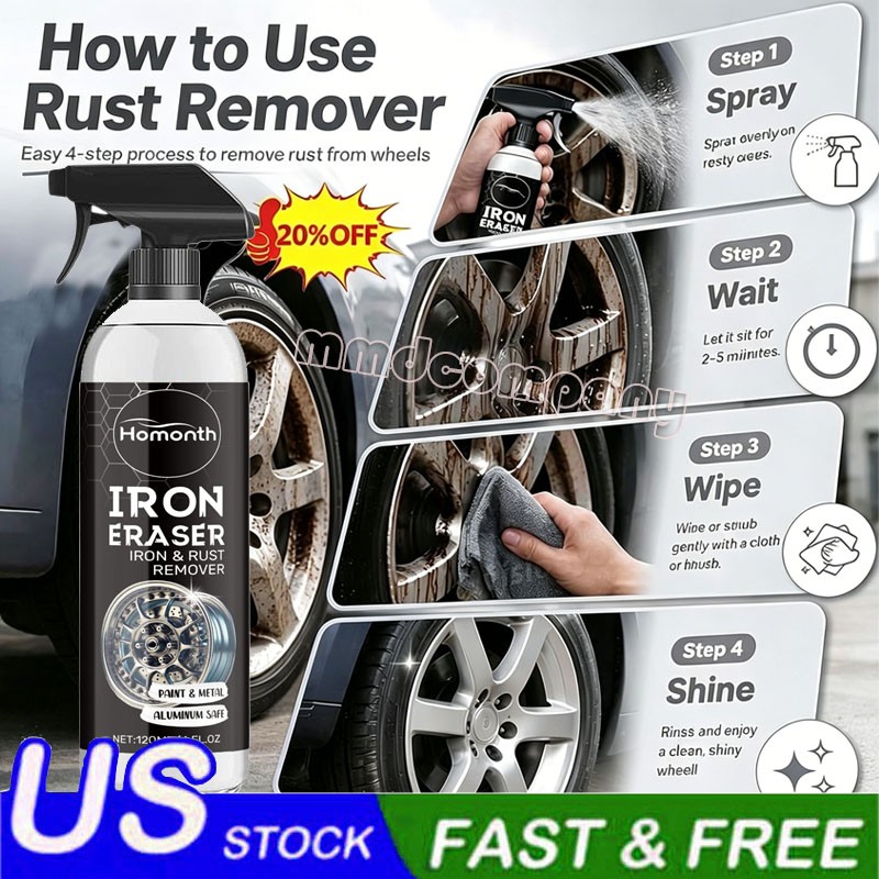 Iron Eraser Rust Remover Spray Car Wheel Paint Brake Dust Fast Cleaner New 2026