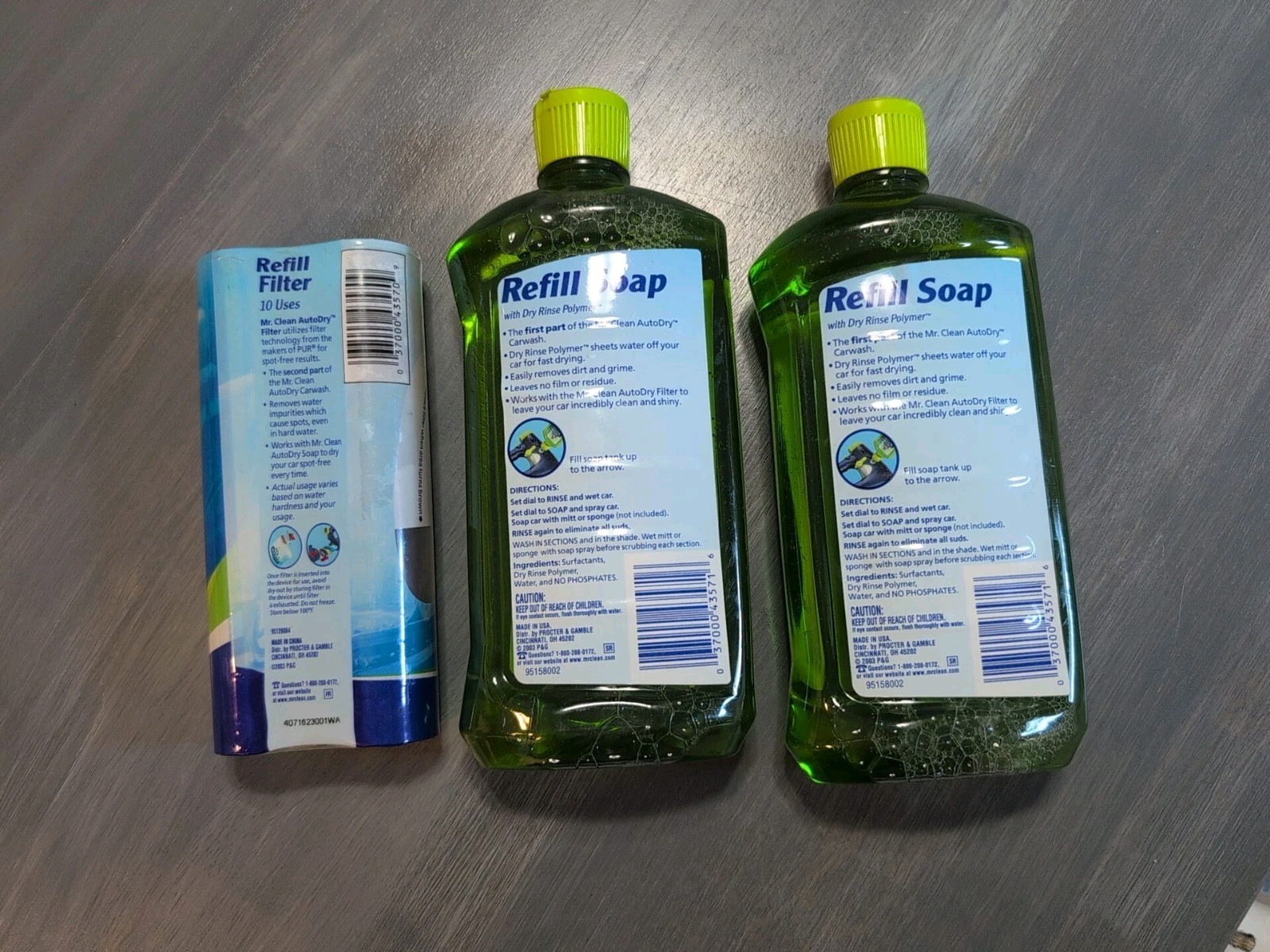 Mr Clean AutoDry Car Wash 10 Use Filter & 2 Refill Soaps 20 Oz SOAPS Lot NEW