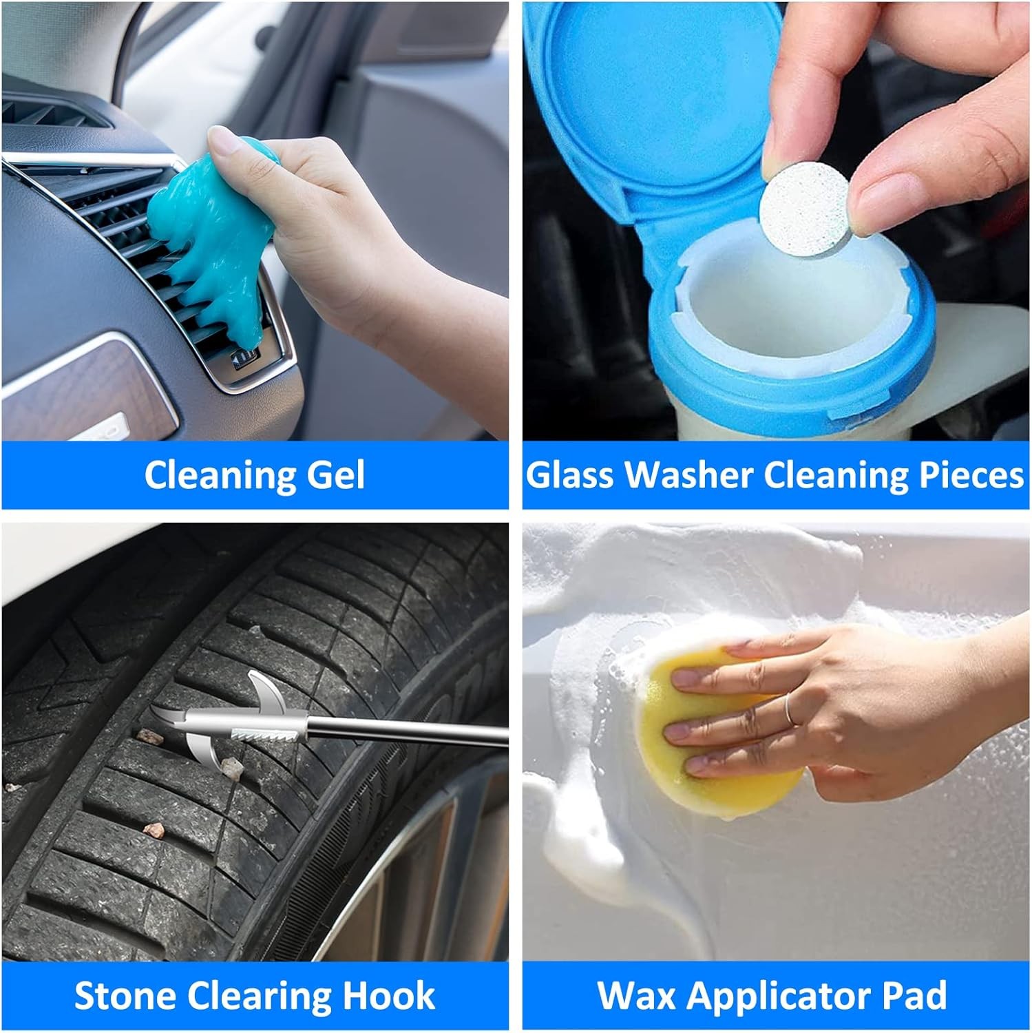 Car Cleaning & Detailing Kit 39-Pcs AUTODECO w/ Vacuum, Brushes & Windshield Too