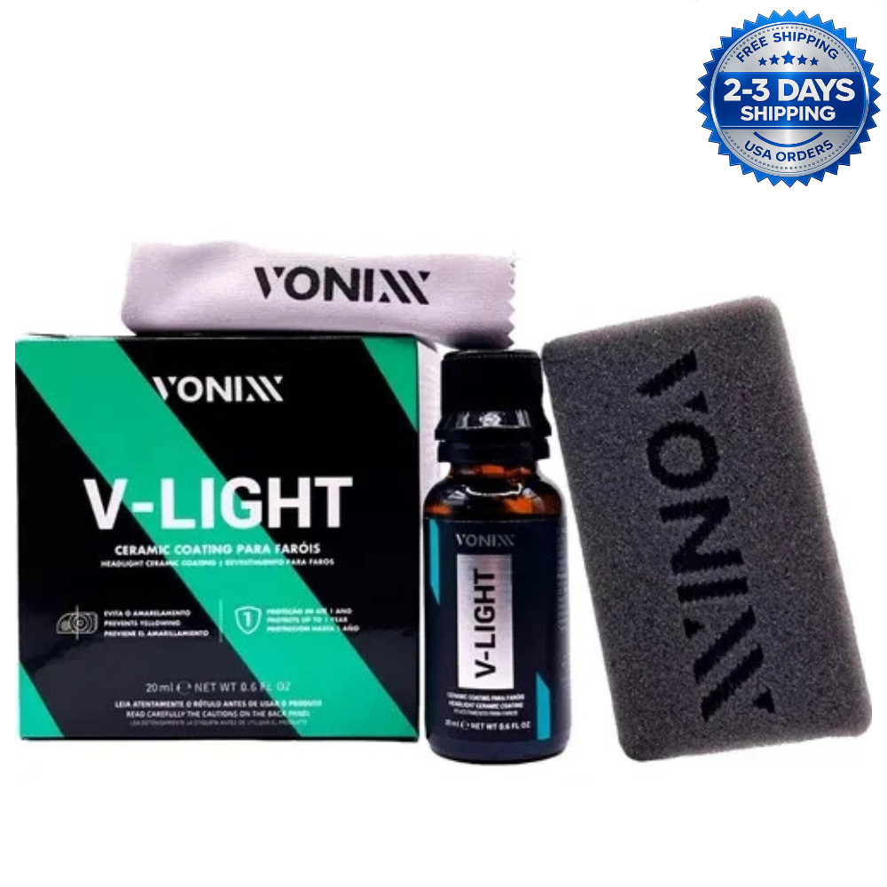 Vonixx V-Light Headlight Ceramic Coating 20ml – UV Protection & High Gloss Kit