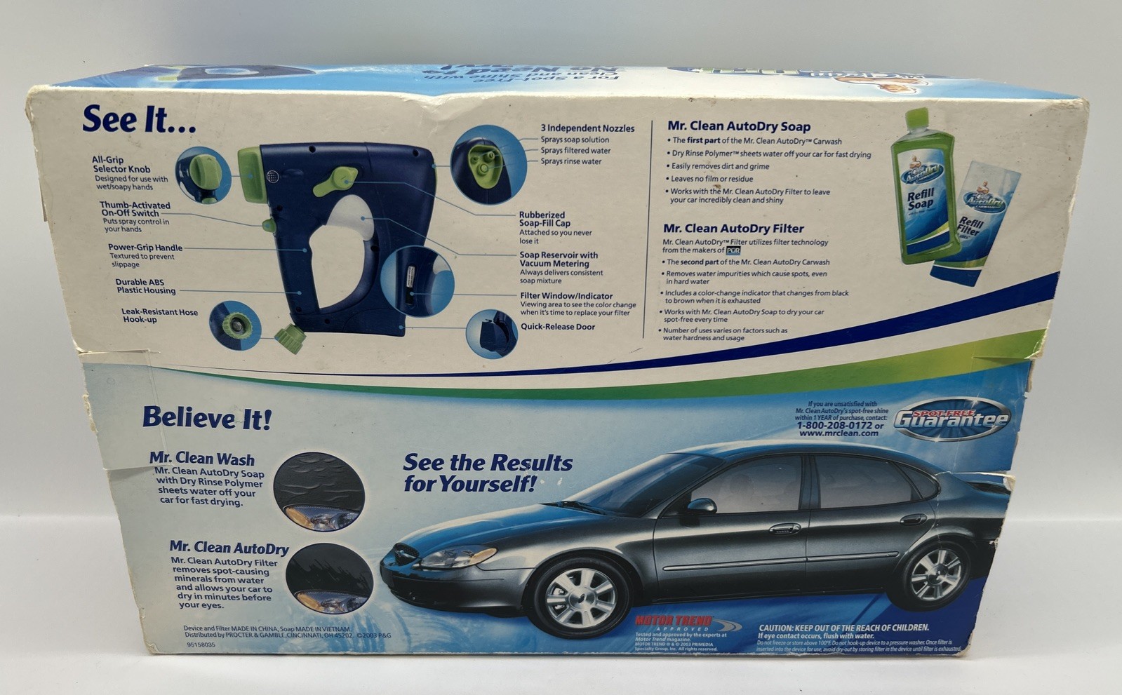 New Mr Clean AutoDry Car Wash Spray System Auto Dry Soap & Starter Filter NOS J4