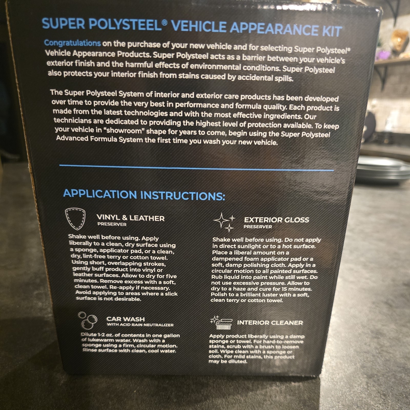 SUPER POLYSTEEL Professional Series Vehicle Maintenance & Care Products Car Kit