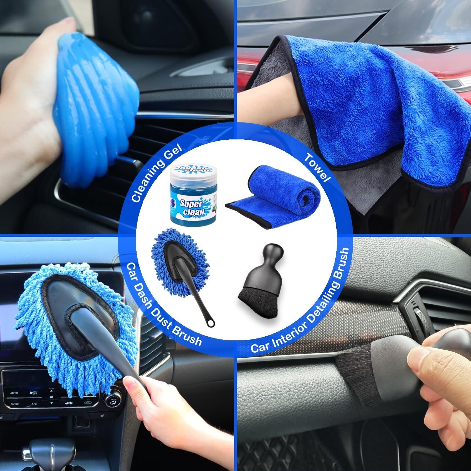 Car Detailing Kit Interior Cleaner, Car Interior Cleaning Kit with Handheld Car