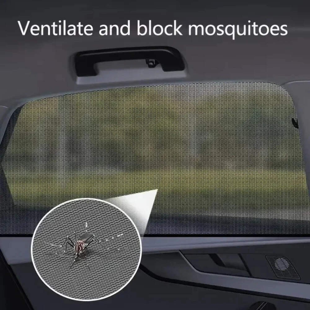 2pcs Car Rear Side Window Sunshade UV Protect Shield Mesh Prevent Mosquito