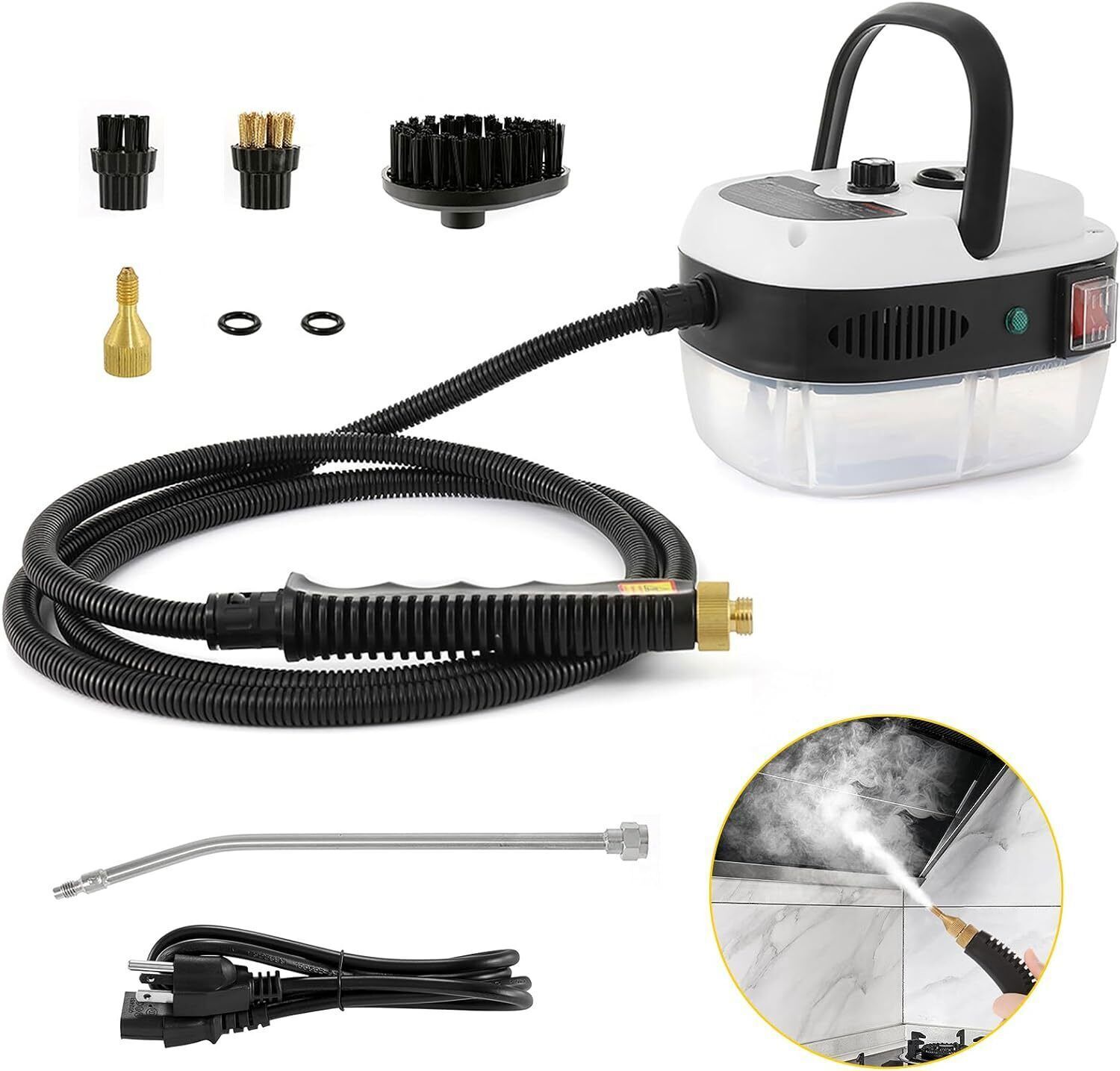 2500W Handheld Steam Cleaner Machine High Pressure Car Detailing Cleaning Tool