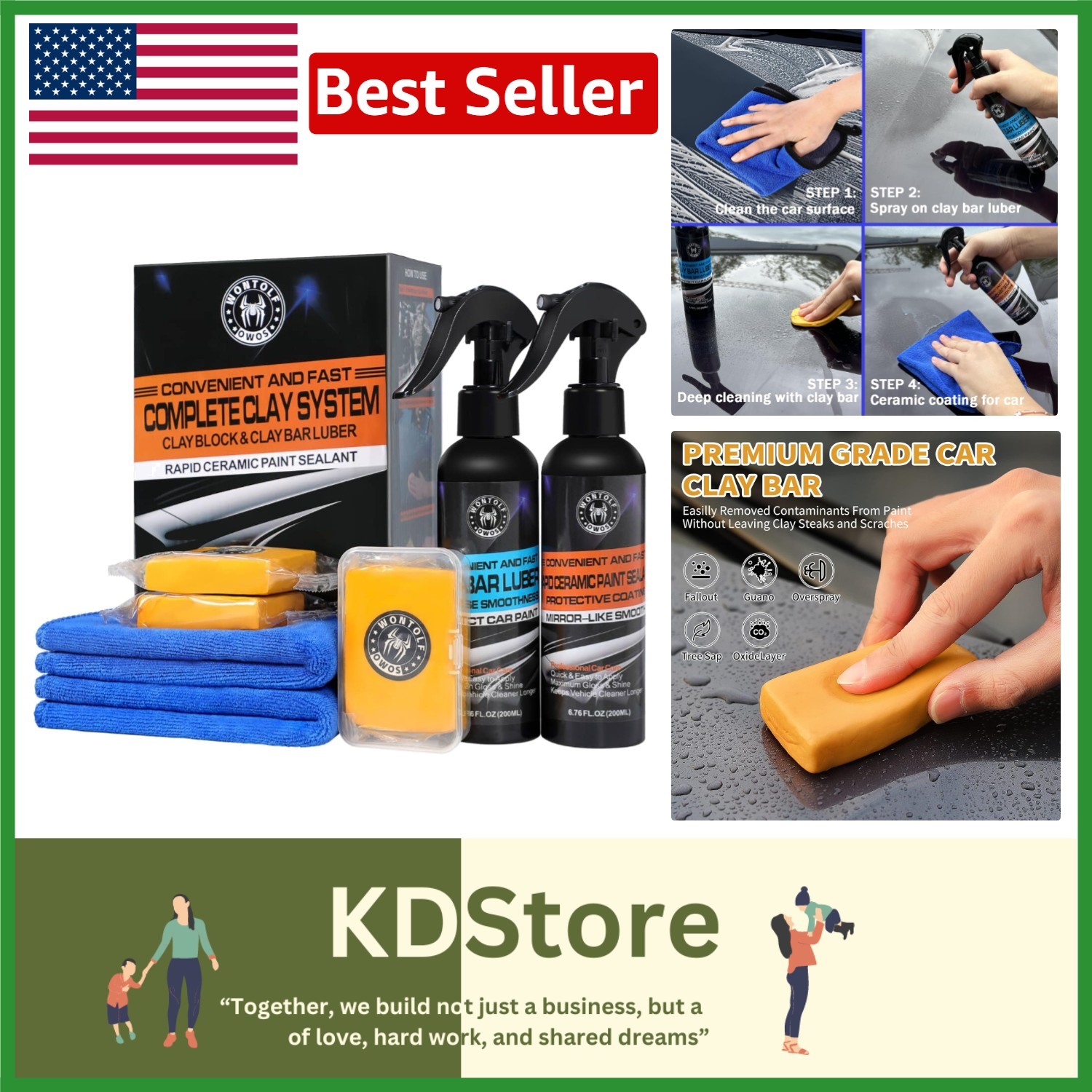 Car Detailing Kit with Ceramic Coating & Clay Bar