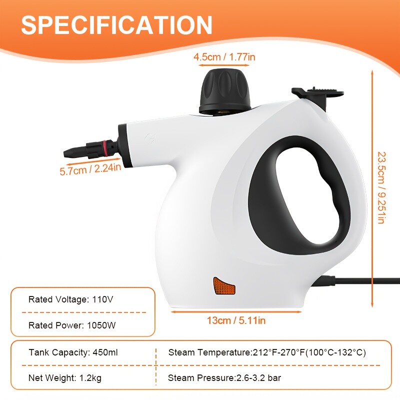 2500W Car Steamer Detailing High Pressure Handheld Steam Cleaner Tank Portable