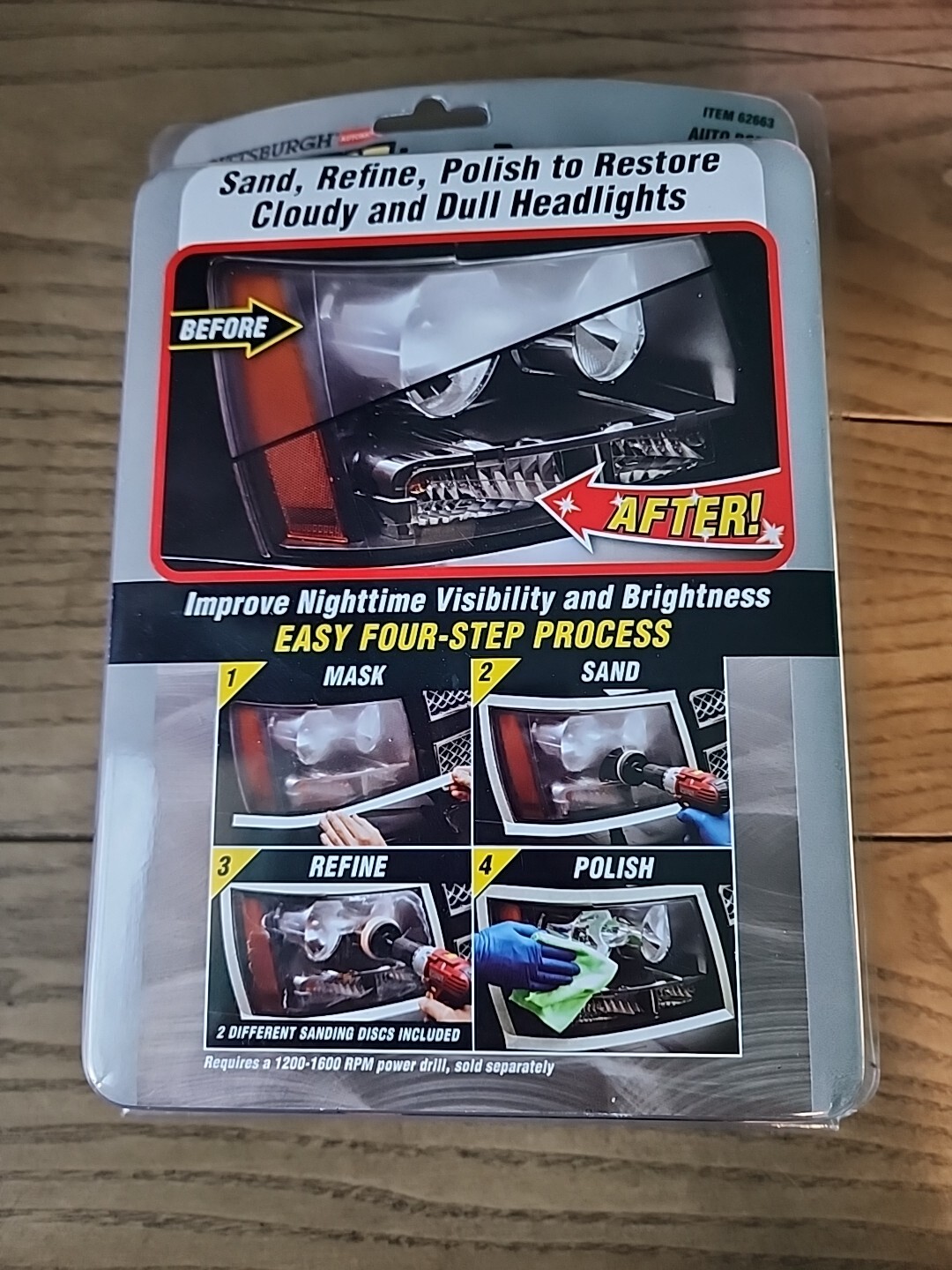 Pittsburgh Deluxe Lens Renewal System Headlight Restoration Kit Car Truck