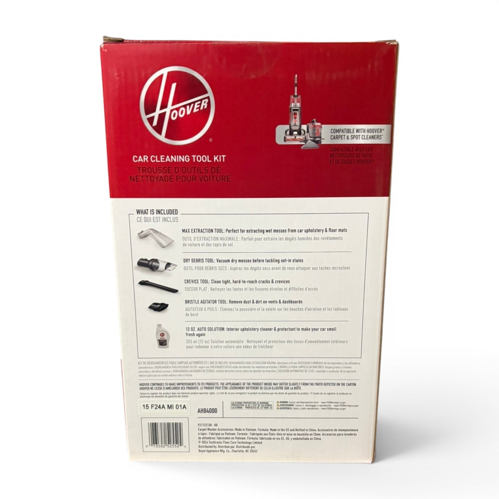 Hoover 5-Piece Car Cleaning Tool Kit AH84000 Compatible W Carpet & Spot Cleaners