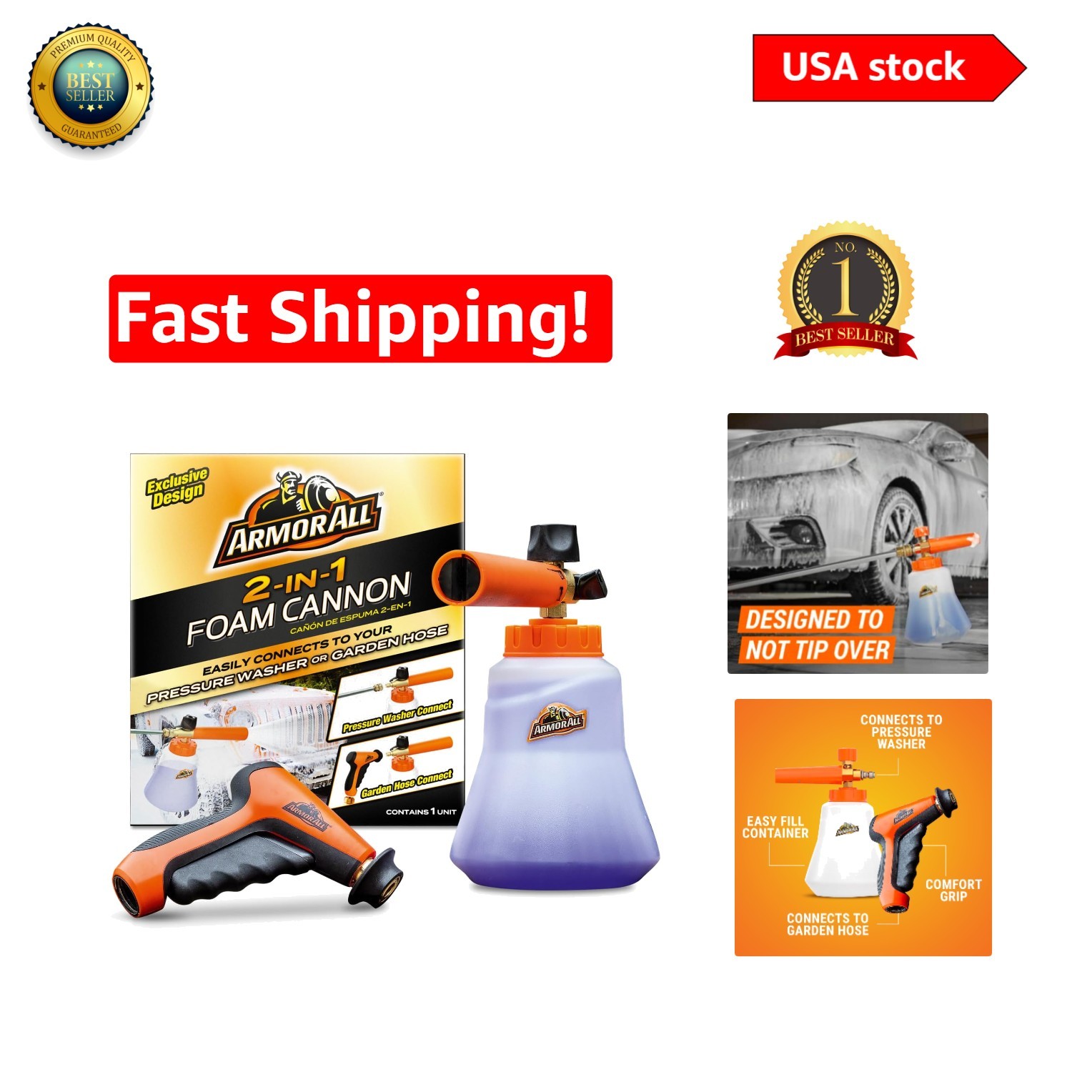 Complete Foam Cannon Kit – Effortless Vehicle Cleaning with 40-Ounce Reservoir