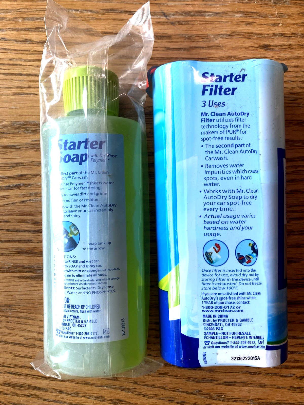 Mr. Clean Auto Dry Car Wash Starter Soap 6.7oz and Starter Filter New Sealed Set
