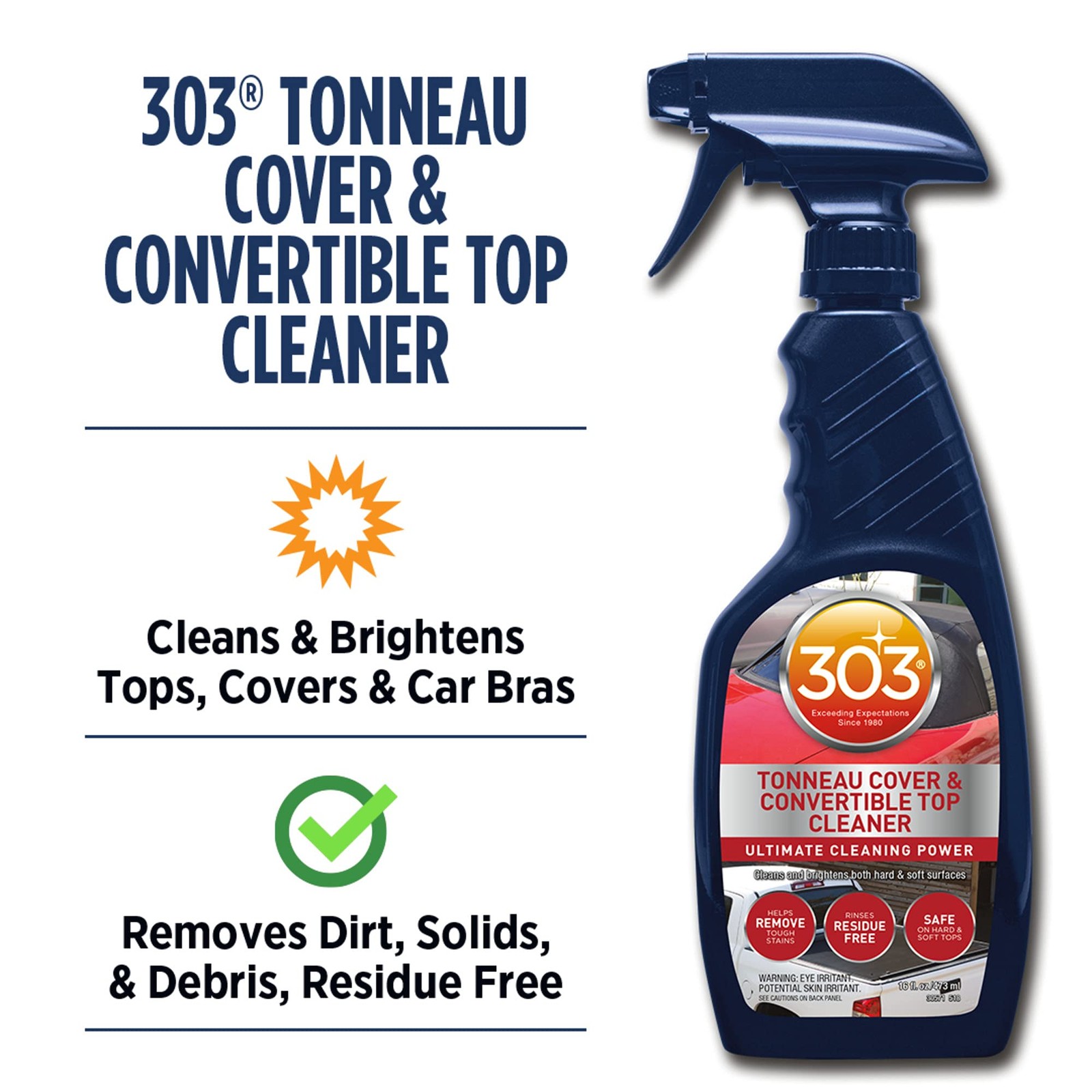 303 Products 30571CSR Tonneau Cover and Convertible Top Cleaner – Vinyl and Fabr