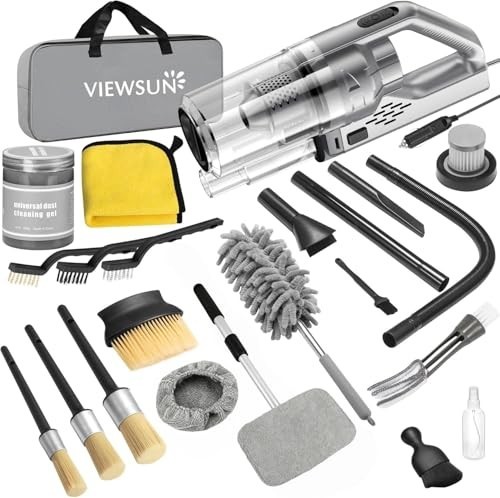17PCS Car Interior Cleaning Kit – High Power Vacuum, Detailing Brushes & Accesso