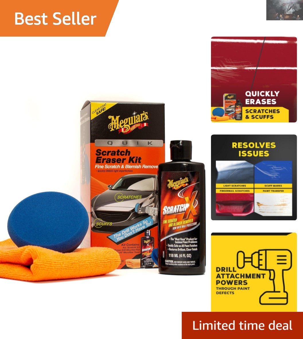 All-in-One Car Scratch Repair Kit with Drill-Mounted Pad – Fast & Easy Solution