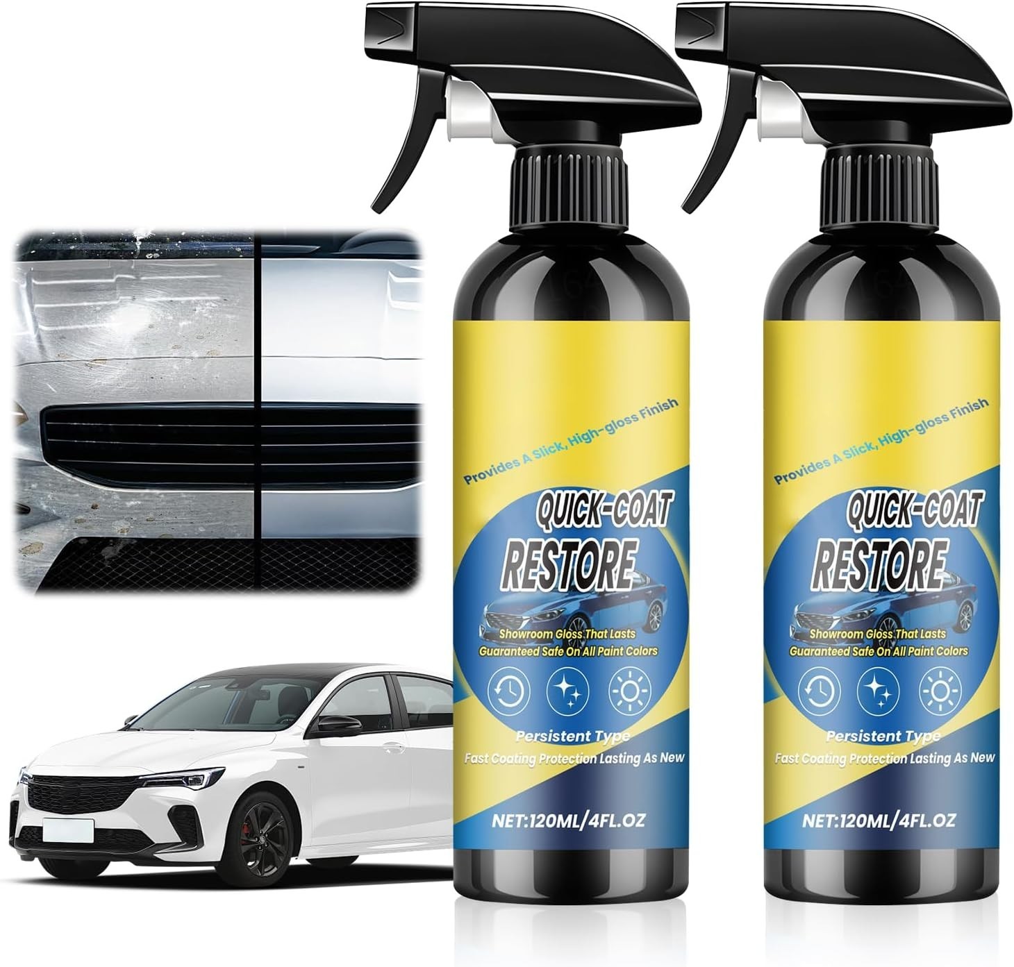 2Pcs Nano Quick Coat Restore Coating Spray,2026 New Advanced Automobile Quick-Ac