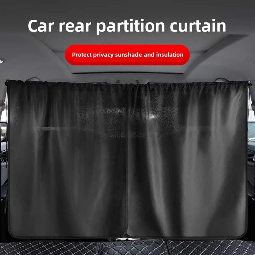 Car Privacy Curtains Universal Divider Curtain Between Rear Seat Auto Blackout