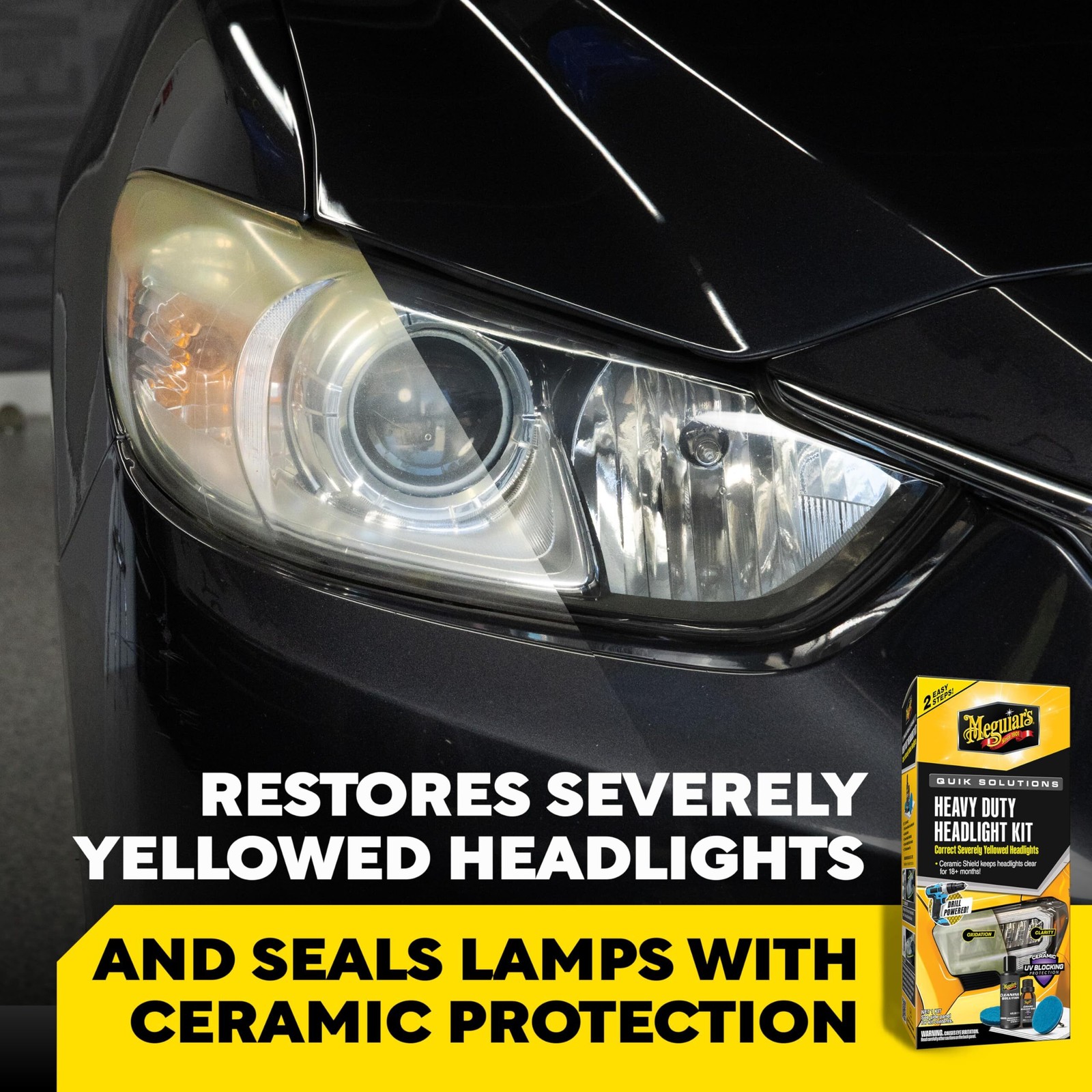 Meguiar’s Heavy Duty Headlight Kit 18+ Months of Protection Pads and More G552