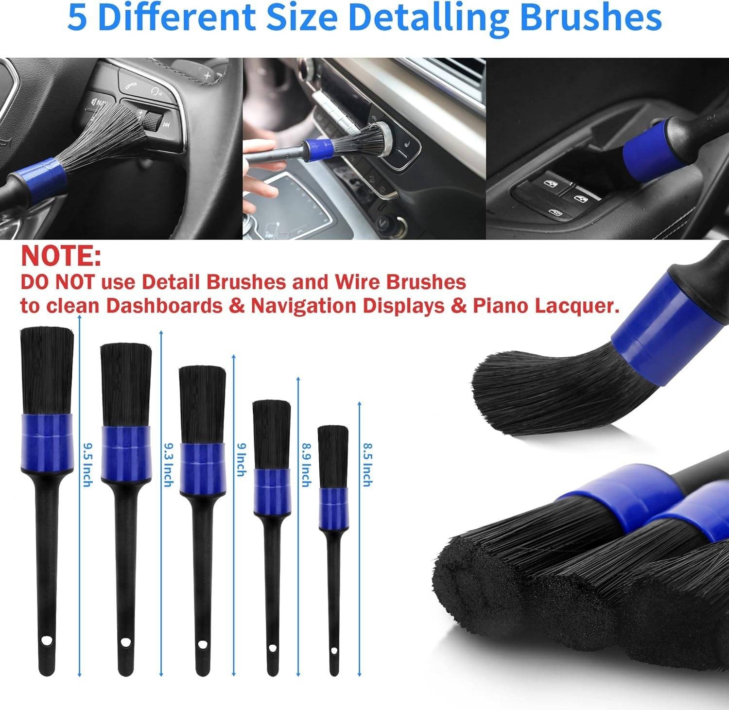 22 Pcs Car Cleaning Drill Brush Kit Set | Auto Detailing Brushes for Car Wash