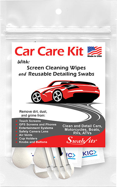 (NEW) Swab-its® 12-piece Car Care Kit with Screen Wipes & Reusable Detailing