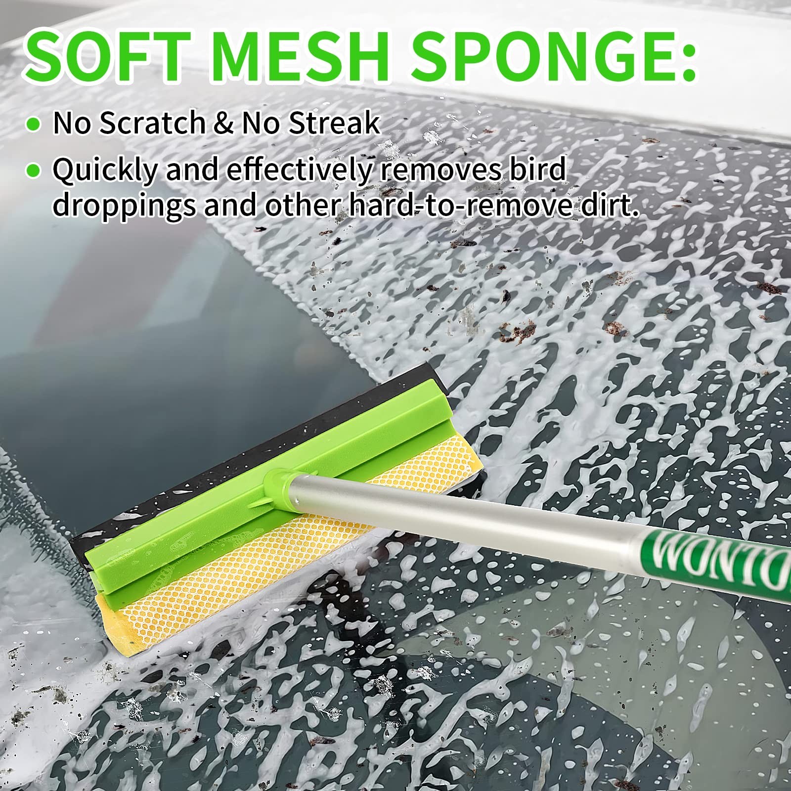 14Pcs Car Wash Kit – 62″ Long Handle Brush, Microfiber Mitt & Mop for Cars, RVs,