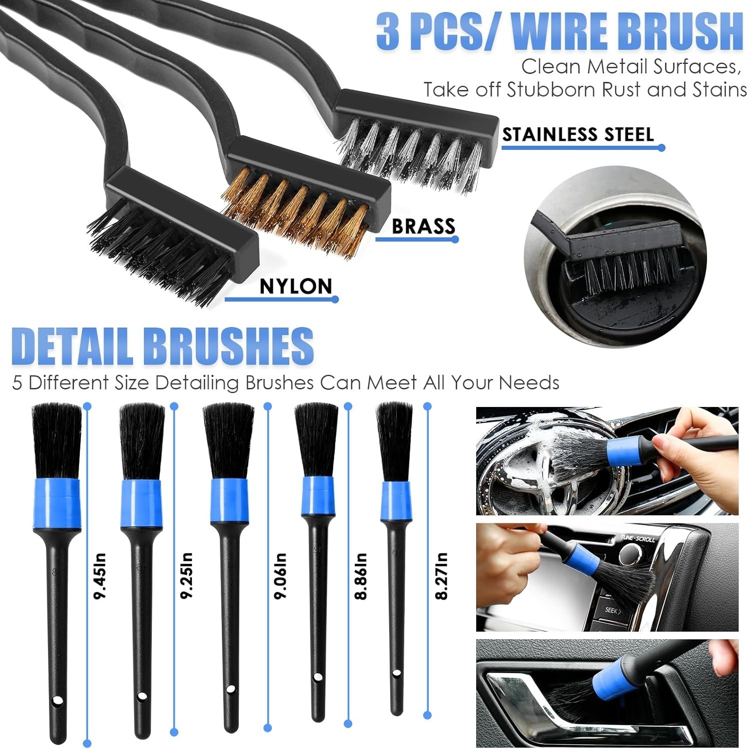 Car Interior Detailing Kit with High Power Handheld Vacuum, Detailing Brush S…