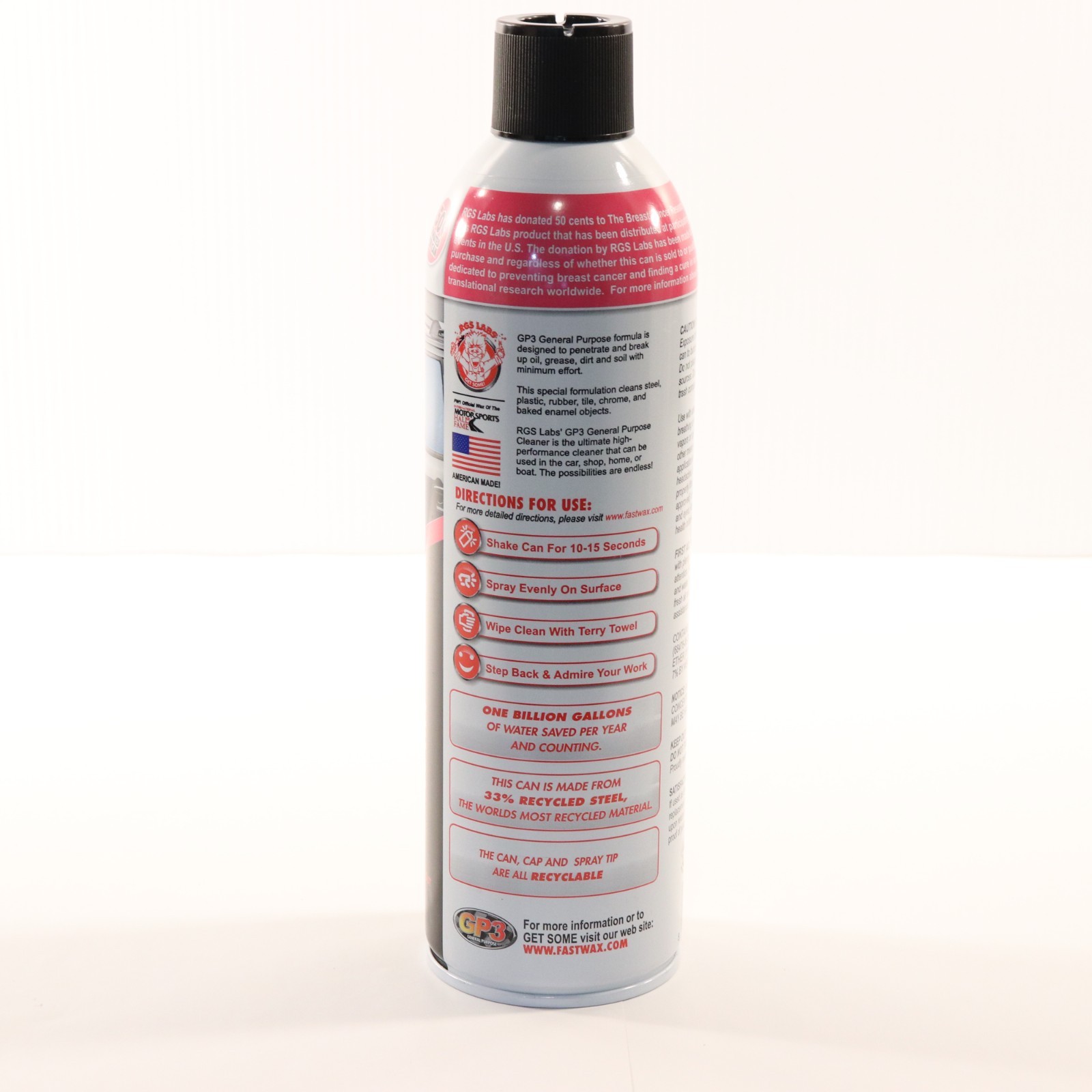 GP3 High Performance General Purpose Cleaner Spray 17.5 oz Waterless Fastwax New