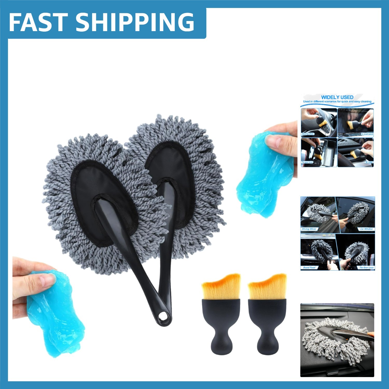 Car Detailing Kit – 6 Essential Tools for Scratch-Free and Fast Cleaning