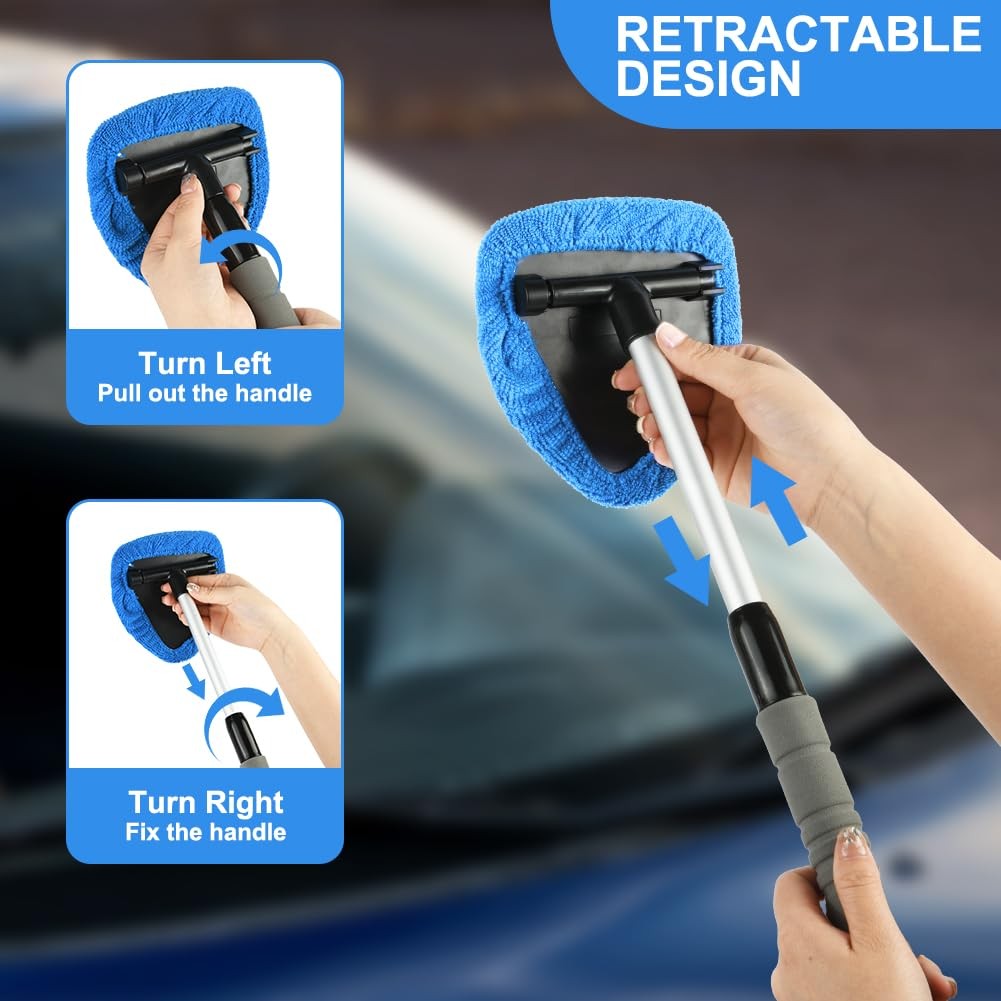 AMFUN 6 Pcs Windshield Cleaning Tool, Car Window Cleaner Kit with 5 Reusable…