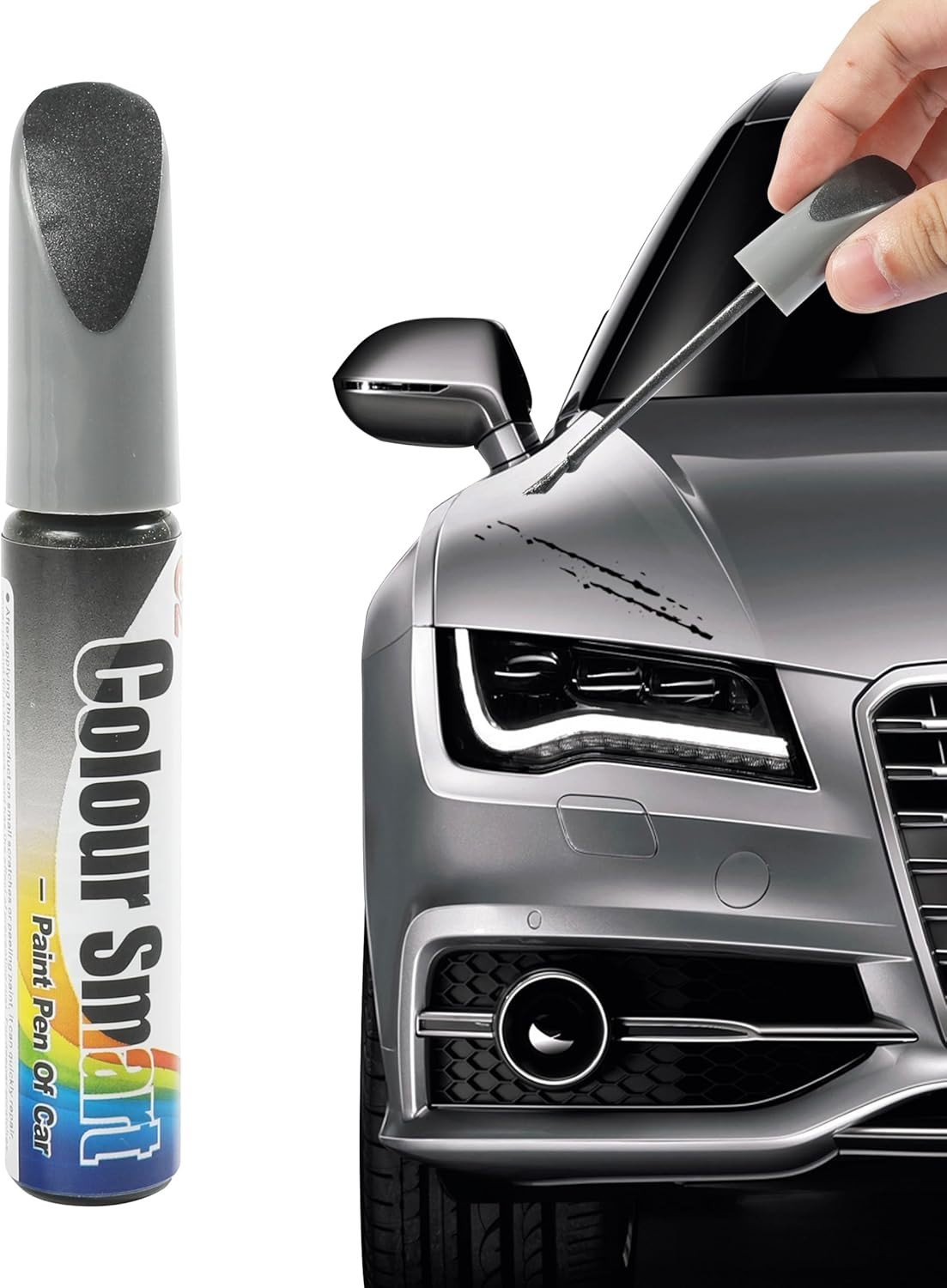 Precision Gray Paint Pen for Car Scratch Repair – Rust Resistant, Glossy Finish